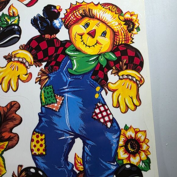 Thanksgiving Fall Window Clings Turkey Scarecrow Mouse Squirrel Reusable autumn - Picture 5 of 6